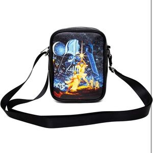 Bioworld Star Wars Poster Crossbody Bag - Black with A New Hope Print NWT